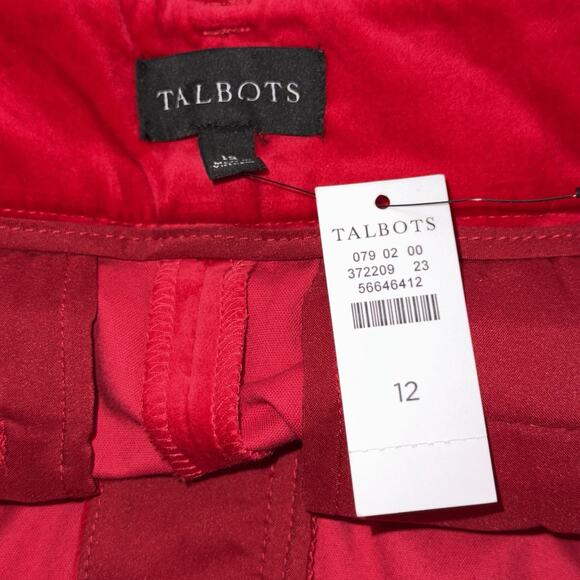 Talbots Women’s Velvet Slim Ankle Pants Red Size 12 NWT - Picture 5 of 6